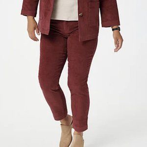 NWT ISAAC MIZRAHI TRUE DENIM STRAIGHT LEG CORDUROY PANTS RUST 2T, 6T, 12T (TALL)